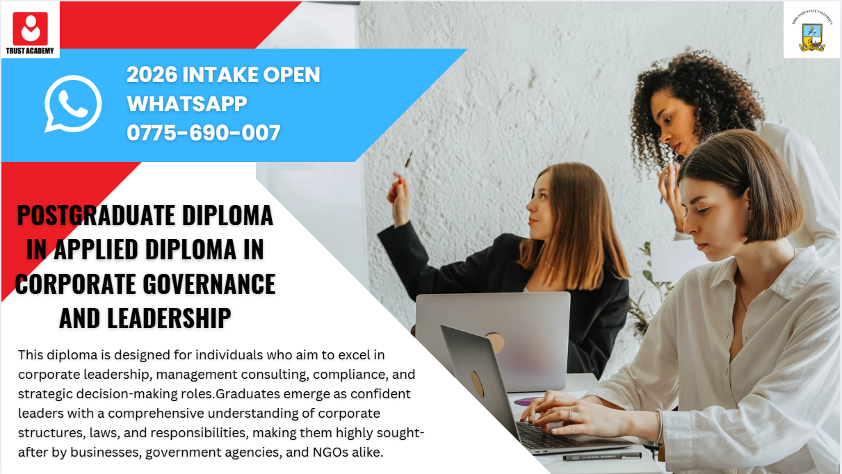 Applied Diploma in Corporate Governance and Leadership at Trust Academy Zimbabwe